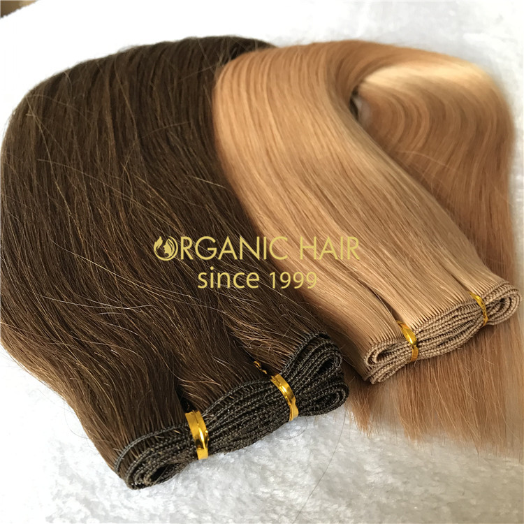 Human customized full cuticle hand tied wefts on sale X178